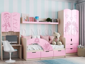 Гарнитур детской мебели Юниор-3, Розовый металлик в Петрозаводске - предосмотр