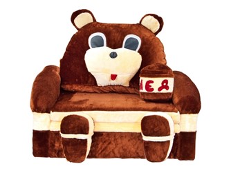 Детский диван Медведь с подушкой, ширина 120 см в Петрозаводске