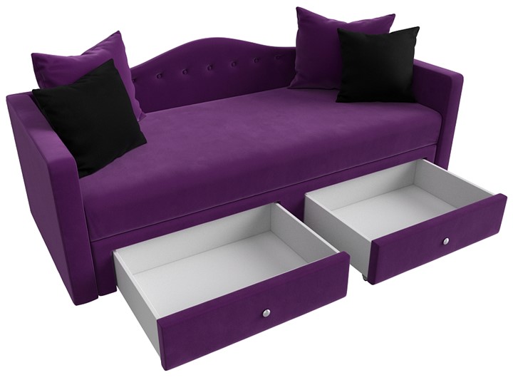 Диван-кровать Дориан, Фиолетовый/Черный (Микровельвет) в Петрозаводске - изображение 5