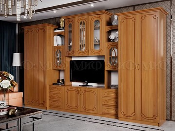 Гостиный гарнитур Альберт со шкафами, глянцевый в Петрозаводске - предосмотр