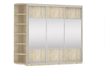 Шкаф 3-дверный Экспресс (Комби), со стеллажом 2100х600х2200, дуб сонома в Петрозаводске - предосмотр