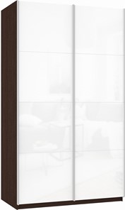 Шкаф-купе двухдверный Прайм (Белое стекло/Белое стекло) 1200x570x2300, венге в Петрозаводске - предосмотр