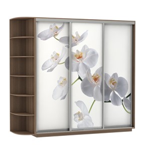 Шкаф Экспресс со стеллажом, 2400х600х2400, Орхидея белая/шимо темный в Петрозаводске