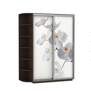 Шкаф Экспресс 1900x600x2200, со стеллажом, Орхидея белая/венге в Петрозаводске - предосмотр