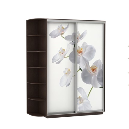 Шкаф Экспресс 1900x600x2200, со стеллажом, Орхидея белая/венге в Петрозаводске - изображение