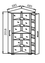 Угловой шкаф Витрина - 2 в Петрозаводске - изображение 2