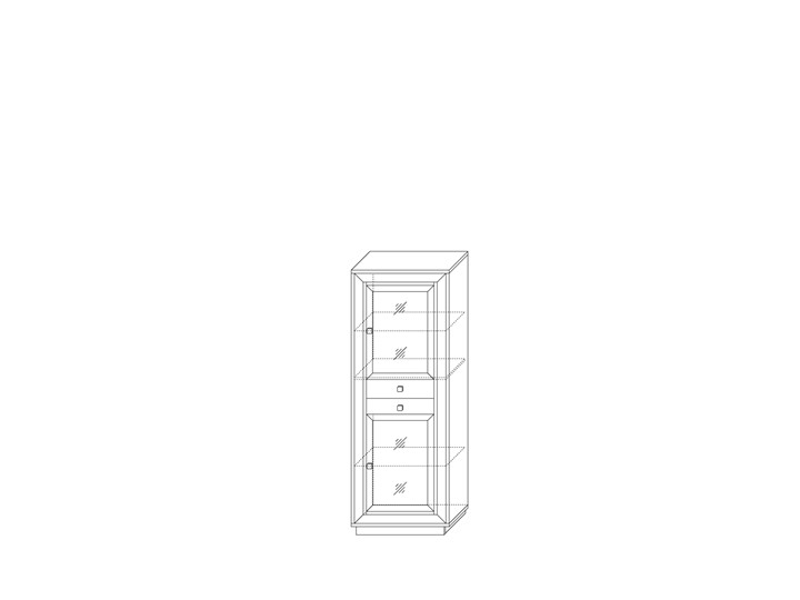 Шкаф  (2 стеклодвери, 2 ящика) Прато 776, Ясень/Светлый жемчуг в Петрозаводске - изображение 1
