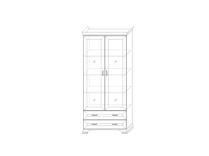 Шкаф (2 стеклодвери) Сиена, Бодега белый / патина золото в Петрозаводске - изображение 1