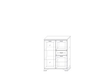 Шкаф низкий  (1 стеклодверь) Сиена, Бодега белый / патина золото в Петрозаводске - предосмотр 1