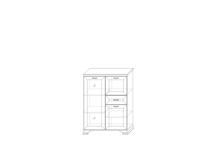 Шкаф низкий  (1 стеклодверь) Сиена, Бодега белый / патина золото в Петрозаводске - изображение 1