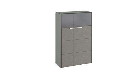 Распашной шкаф Наоми комбинированный двухстворчатый, цвет Фон серый, Джут ТД-208.07.29 в Петрозаводске - изображение