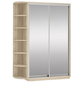Шкаф 2-дверный Экспресс (2 зеркала), со стеллажом 1700x600x2400, дуб сонома в Петрозаводске - предосмотр