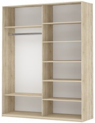Шкаф 2-дверный Прайм (ДСП/Белое стекло) 1200x570x2300, бетон в Петрозаводске - предосмотр 1