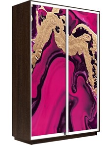 Шкаф 2-створчатый Экспресс 1200x450x2200, Абстракция розовая/венге в Петрозаводске - предосмотр
