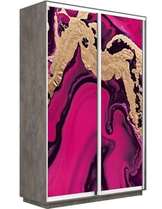 Шкаф 2-х дверный Экспресс 1200x600x2200, Абстракция розовая/бетон в Петрозаводске - изображение