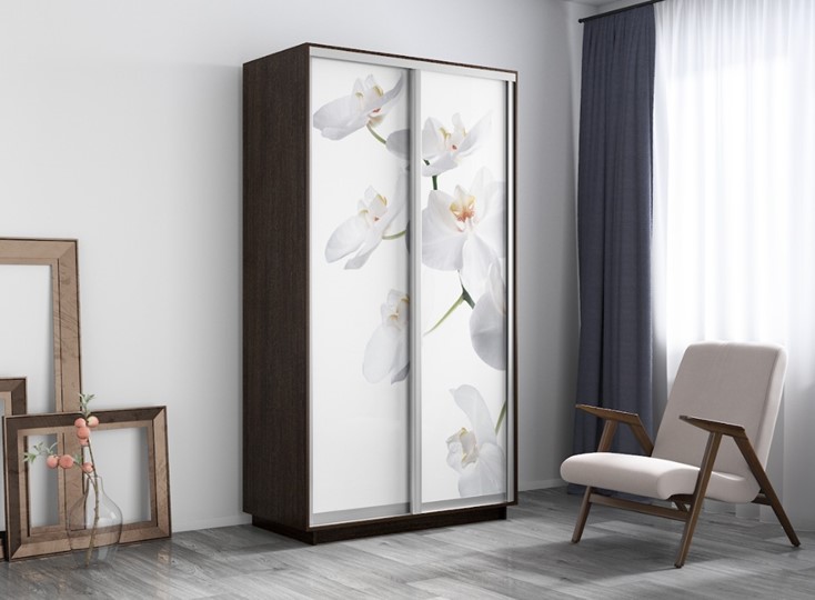 Шкаф 2-створчатый Экспресс 1200x600x2400, Орхидея белая/венге в Петрозаводске - изображение 3