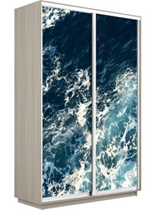 Шкаф двухдверный Экспресс 1400x600x2400, Морские волны/шимо светлый в Петрозаводске