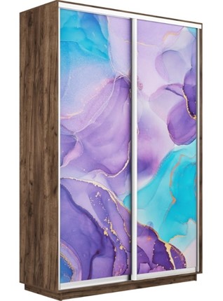 Шкаф Экспресс 1600x450x2200, Абстракция фиолетовая/дуб табачный в Петрозаводске - изображение
