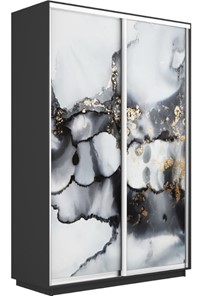 Шкаф 2-х створчатый Экспресс 1600x600x2200, Абстракция серая/серый диамант в Петрозаводске