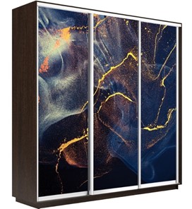 Шкаф 3-створчатый Экспресс 1800х600х2400, Абстракция золотая пыль/венге в Петрозаводске