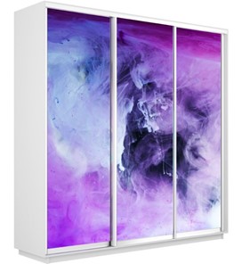 Шкаф 3-дверный Экспресс 2400х450х2200, Фиолетовый дым/белый снег в Петрозаводске