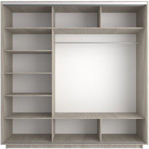 Шкаф трехдверный Экспресс (Зеркало/ДСП/Зеркало), 1800х600х2400, шимо светлый в Петрозаводске - предосмотр 1