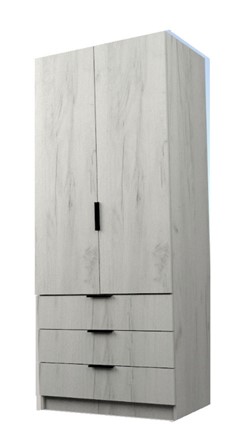 Шкаф двухдверный ЭШ2-РС-23-8-3я, Дуб Крафт белый 190х80х52 в Петрозаводске - изображение