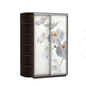 Шкаф 2-х дверный Экспресс 1500x600x2400, со стеллажом, Орхидея белая/венге в Петрозаводске