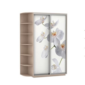 Шкаф Экспресс 1700x600x2400, со стеллажом, Орхидея белая/дуб молочный в Петрозаводске - предосмотр