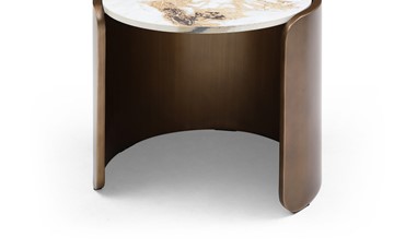 Круглый столик ET3095CI (D40) белая керамика /бронзовый в Петрозаводске - предосмотр 2