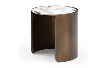 Круглый столик ET3095CI (D45) белая керамика /бронзовый в Петрозаводске - предосмотр 1