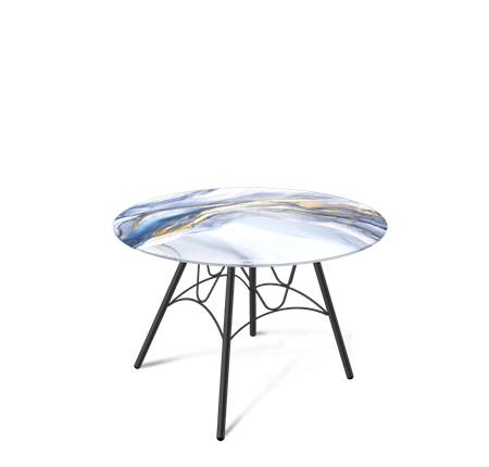 Круглый столик SHT-S100 / SHT-TT32 60 стекло/МДФ (млечный путь/черный муар) в Петрозаводске - изображение