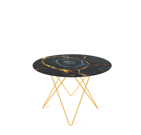 Стол круглый SHT-TU37 / SHT-TT32 60 стекло/МДФ (титановый кварц/золото) в Петрозаводске - изображение