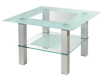 Стеклянный столик Кристалл 1 (алюминий-прозрачное) в Петрозаводске - предосмотр