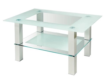 Стеклянный столик Кристалл 2 (алюминий-прозрачное) в Петрозаводске - предосмотр