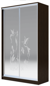 Шкаф 2-х дверный 2300х1500х420 два зеркала, "Колибри" ХИТ 23-4-15-66-03 Венге Аруба в Петрозаводске