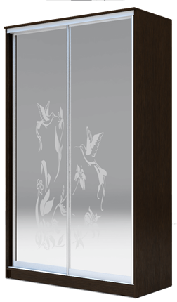 Шкаф 2-х дверный 2400х1500х420 два зеркала, "Колибри" ХИТ 24-4-15-66-03 Венге Аруба в Петрозаводске - изображение