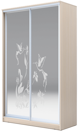 Шкаф 2-х дверный 2400х1200х620 два зеркала, "Колибри" ХИТ 24-12-66-03 Дуб Млечный в Петрозаводске - изображение