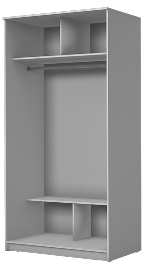 Шкаф двухдверный Хит-22-12/2-22 с цветным стеклом, средне-серый 074, Белый в Петрозаводске - изображение 1