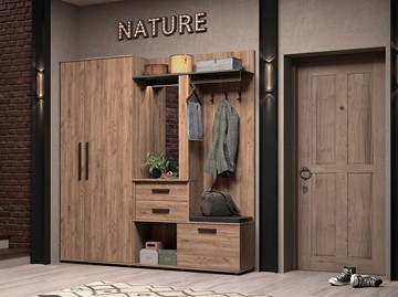Многофункциональный шкаф Nature 70 МЦН, Дуб табачный Craft-Черный в Петрозаводске - предосмотр 5