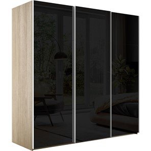 Шкаф трехдверный Эста, 12 черных стекол, 2700x660x2400, дуб бардолино в Петрозаводске