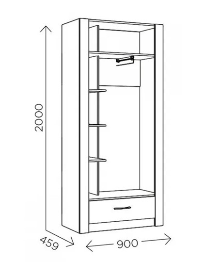 Шкаф гардеробный Ева 5 М1 дуб ирландский/белый матовый в Петрозаводске - изображение 2