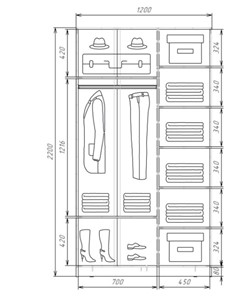 Шкаф двухдверный Хит-22-12-22 с цветным стеклом, белое №10, Белый корпус в Петрозаводске - предосмотр 2