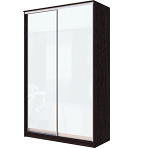 Шкаф двухдверный Хит-22-12-22 с цветным стеклом, белое №10, Венге в Петрозаводске - предосмотр