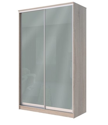 Шкаф Хит-22-12-22 с цветным стеклом, средне-серый 074, Дуб сонома в Петрозаводске - изображение