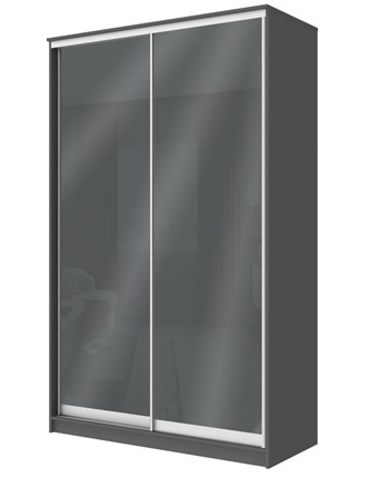 Шкаф-купе двухдверный Хит-22-12/2-22 с цветным стеклом, темно-серый 073, Графит в Петрозаводске - изображение