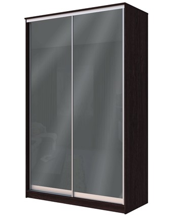 Шкаф двухстворчатый Хит-22-12/2-22 с цветным стеклом, темно-серый 073, Венге в Петрозаводске - изображение