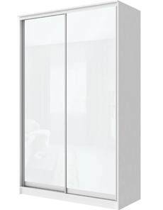 Шкаф 2-х створчатый Хит-22-4-12-22 с цветным стеклом, белое №10, Белый корпус в Петрозаводске