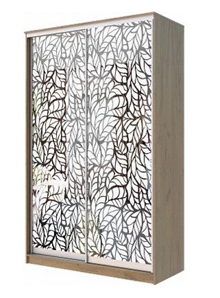 Шкаф 2-х дверный "Листья" ХИТ 22-14-66-17 Дуб крафт золотой в Петрозаводске - изображение
