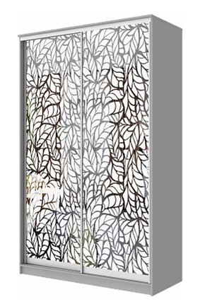 Шкаф 2-х створчатый "Листья" ХИТ 22-4-14-66-17 Серый в Петрозаводске - изображение